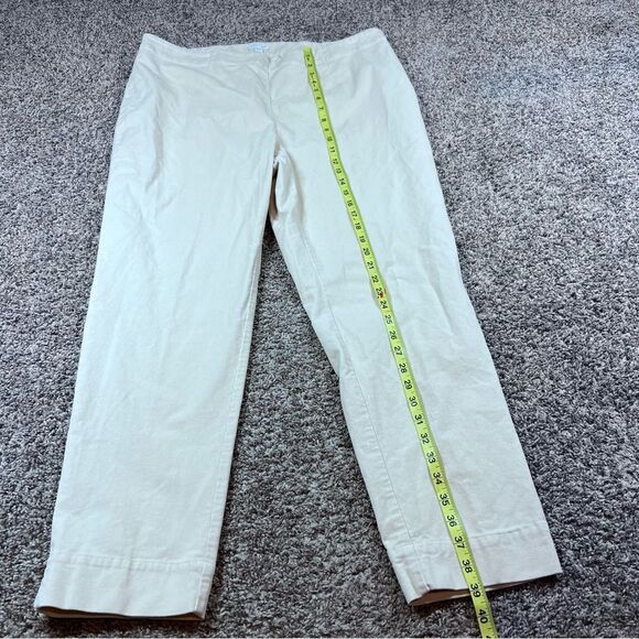 J Jill Pants Womens Cream Corduroy Stretch Waist Straight Leg Mid Rise Size 18 - Picture 2 of 8